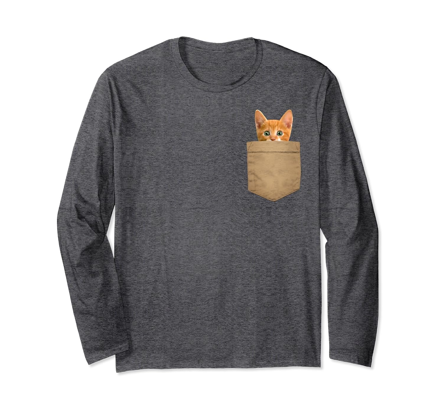 Orange Cat Shirt Kitty in my your Pocket Long Sleeve Shirtmt