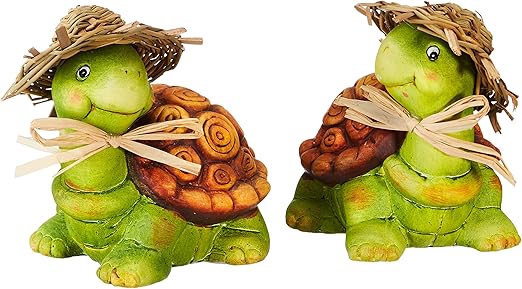 Amazon De Heitmann Deco Keramik Schildkroten Dekofiguren Deko Fur Haus Garten Und Teich Bunt
