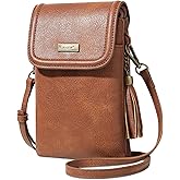 AnsTOP Small Crossbody Bag for Women – Minimalist Vegan Leather Phone Purse with Tassel & Adjustable Strap