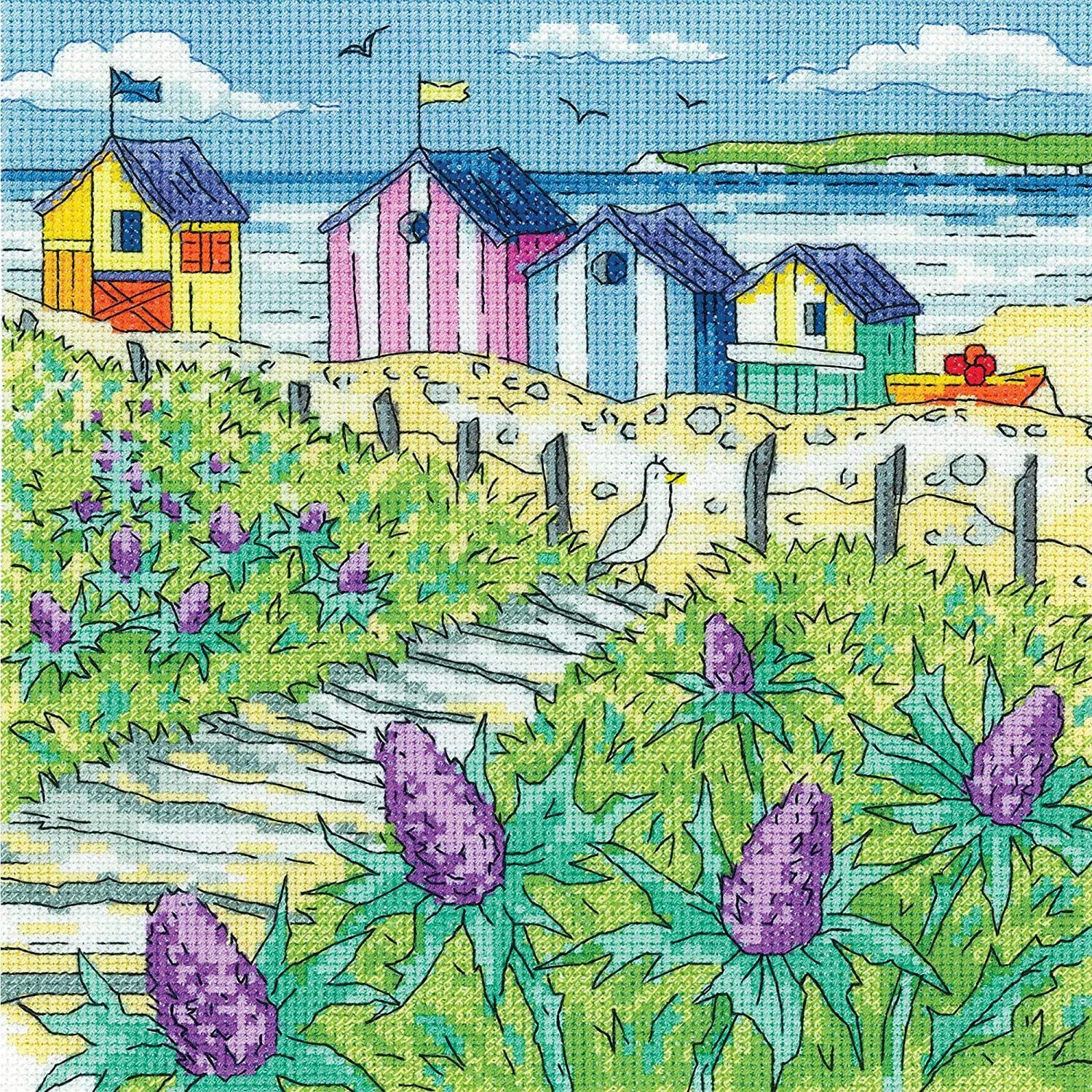 Heritage BSSS1521-A Counted Cross Stitch Kit Aida Sea Holly Shore 20.5x20.5cm