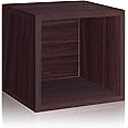Way Basics,1 shelves Eco Stackable Storage Cube, Cubby Organizer (Tool-Free Assembly and Uniquely Crafted from Sustainable Non Toxic zBoard paperboard), Espresso (11.2"D x 12.8"W x 13.4"H)