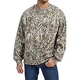 Anoumcy Men’s Crewneck Camo Sweatshirt Casual Pullover Long Sleeve Fleece Top Loose Graphic Print Streetwear for Fall Winter