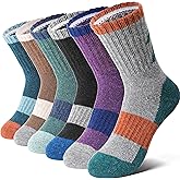 Anlisim Kids Merino Wool Hiking Socks Boys Girls Toddlers Thermal Winter Warm Boot Thick Cushion Gift Socks 6 Pairs