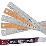 Breman Precision Metal Ruler 15 Inch Cork Back