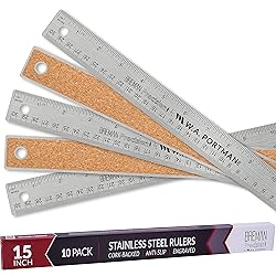 Breman Precision Metal Ruler 15 Inch Cork Back
