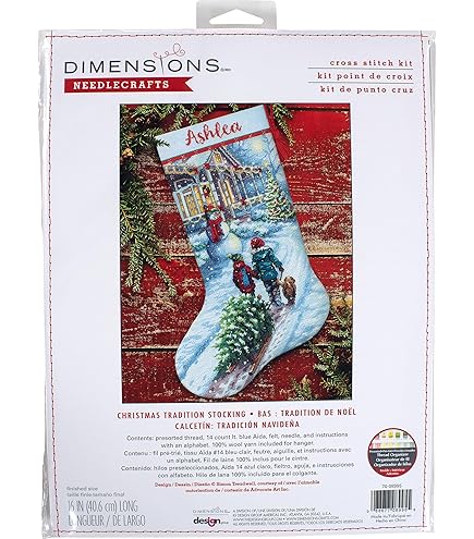 Dimensions Cross Stitch Dimensions 16 Long Cute Carolers Stocking Counted Cross Stitch Kit 8751 Dimensions Kreuzstich