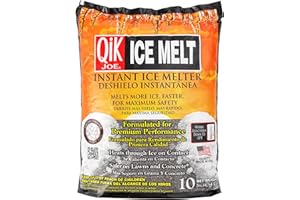Qik Joe Calcium Chloride Ice Melt - Instant Snow and Ice Melt for Sidewalks, Driveways, Steps, and Parking Lots - Deicer for Concrete, Asphalt, and Other Surfaces - 10 Lbs
