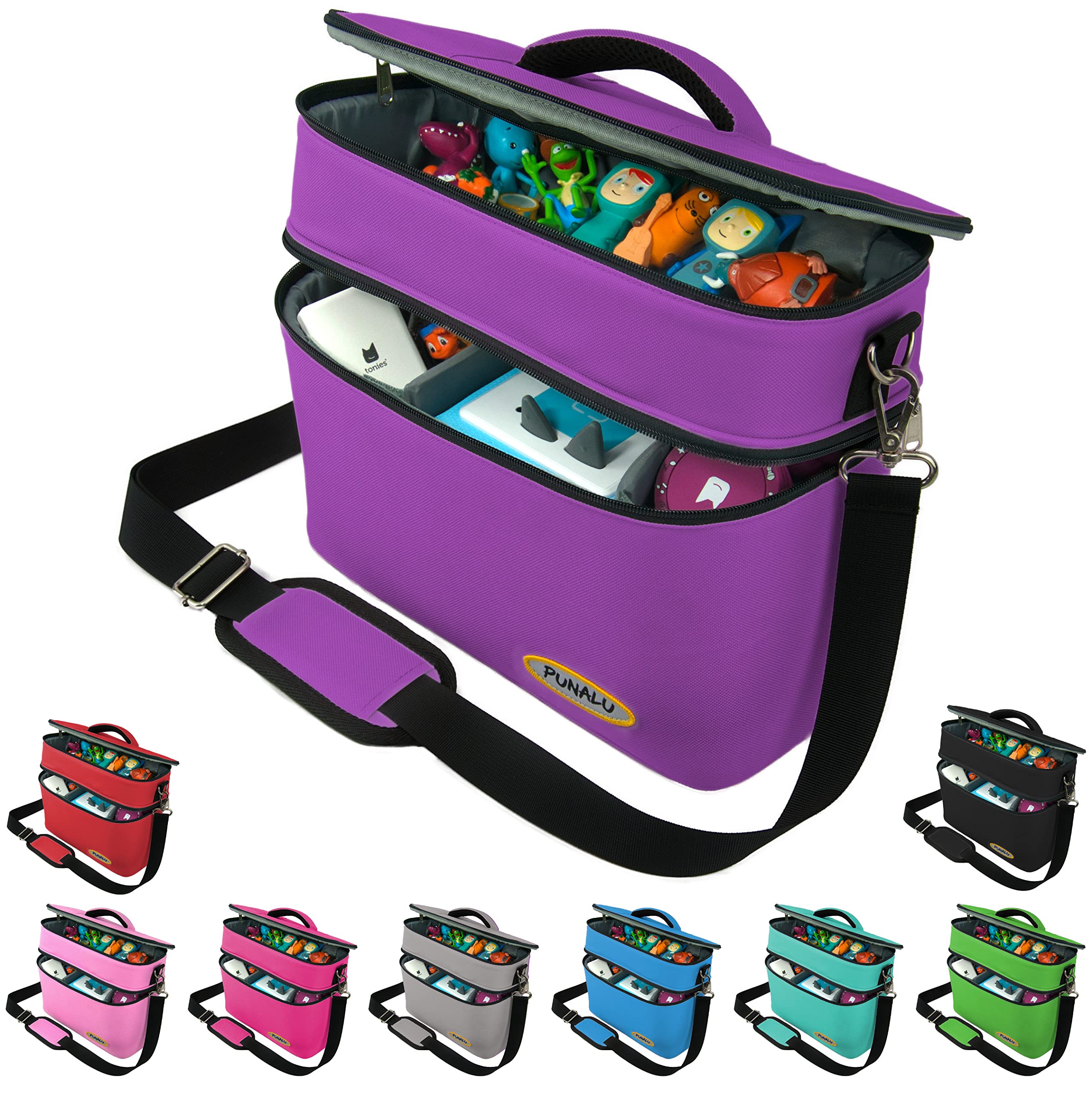 PUNALU Large Bag for Toniebox, Plenty of Space for Tonie Hearing Figures, Toniebox Bag (Purple)