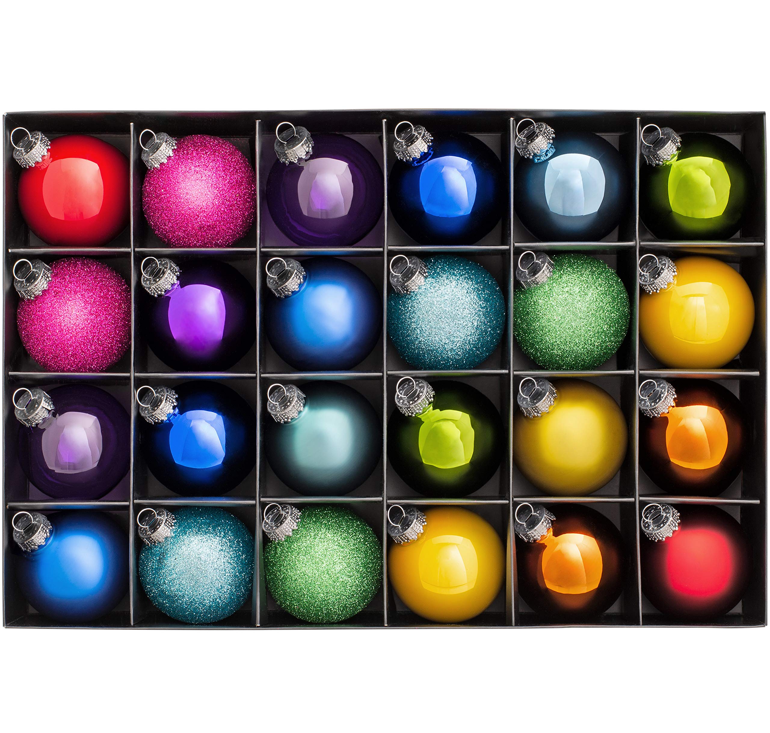 WeRChristmas Glass Baubles, Multi-Coloured, 24-Piece