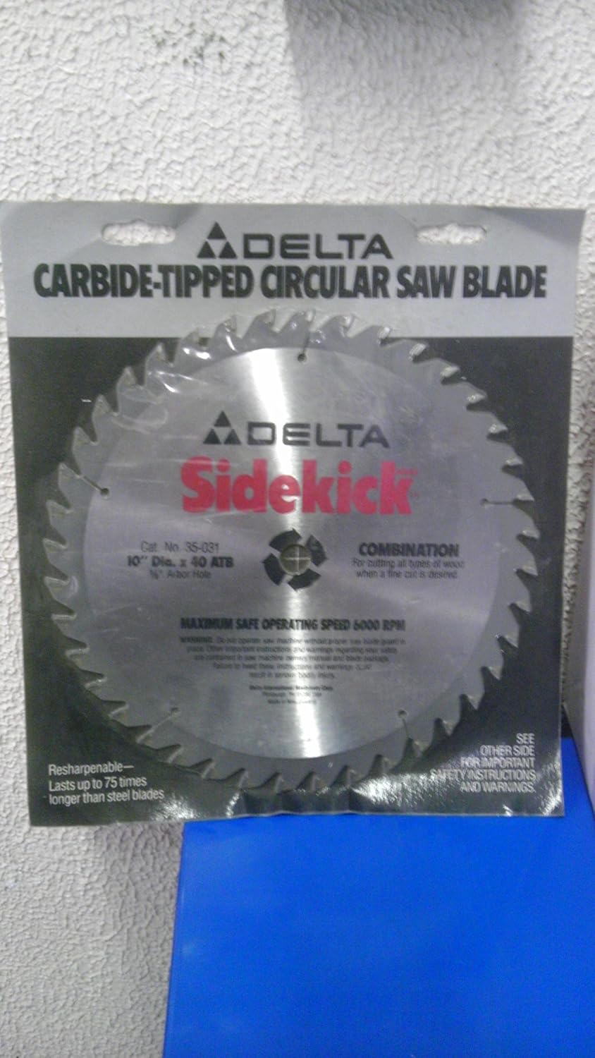DELTA 35031 Sidekick 10Inch 40 Tooth ATB Combination Saw Blade with 5