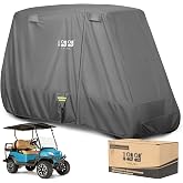 10L0L 2/4/4+2 Passenger Golf Cart Cover Upgrade Extended Roof, 600D Waterproof Snowproof Windproof Sunproof Durable Full Golf Cart Covers for Yamaha,EZGO,Club Car and Other