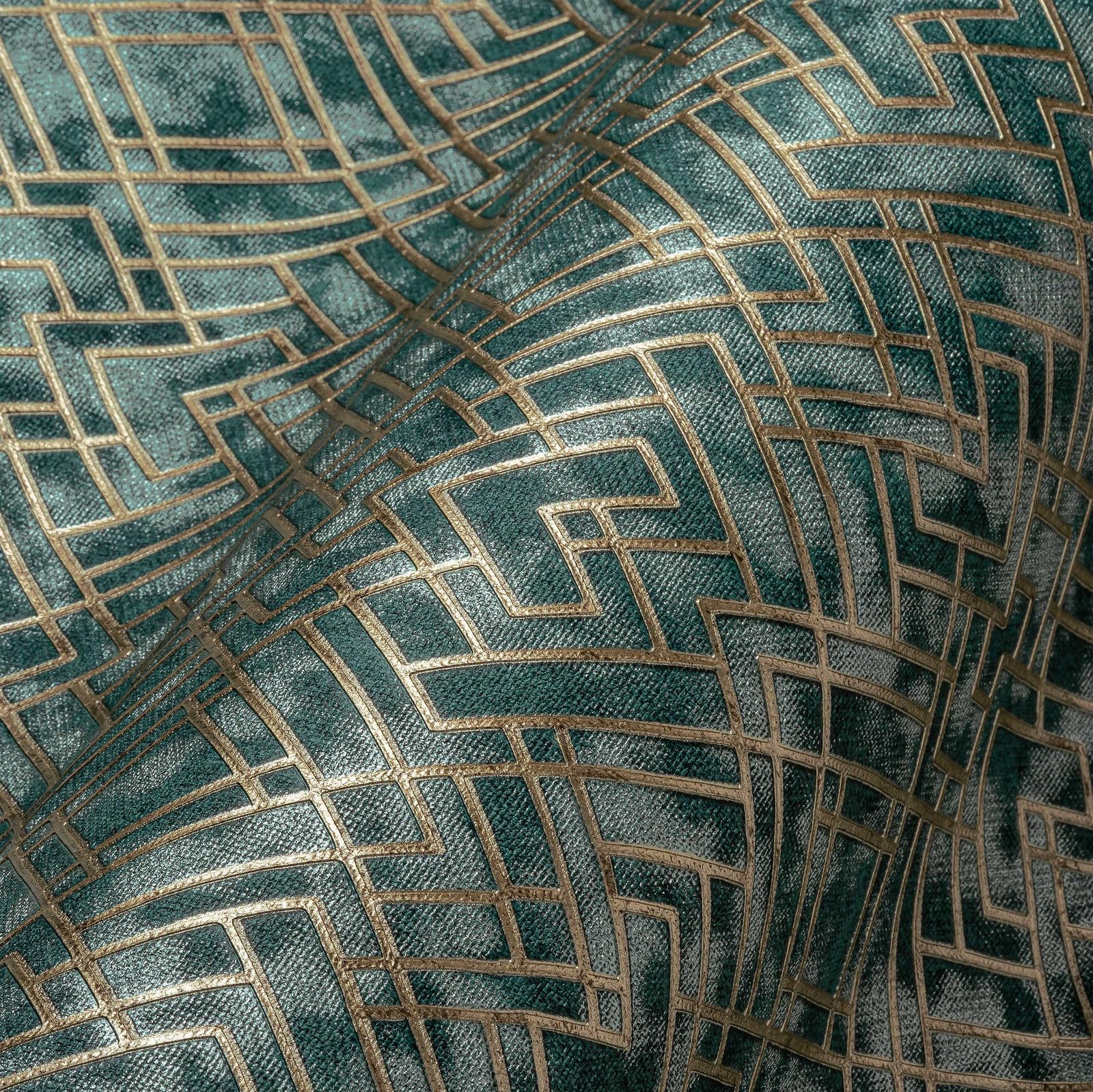 Livingwalls Travel Styles Non-Woven Wallpaper - Wallpaper with Ornamental Decoration in Blue and Gold - Classic Wallpaper for Various Rooms in 10.05 m x 0.53 m