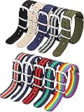 meekoo 10 Pieces Nylon Watch Strap Military