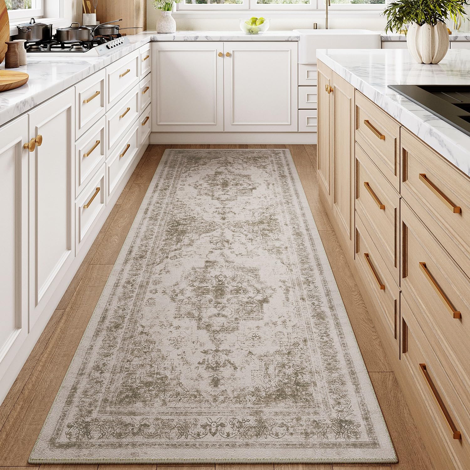 PureCozy Runner Rug 3x8 Vintage Hallway Area Rug