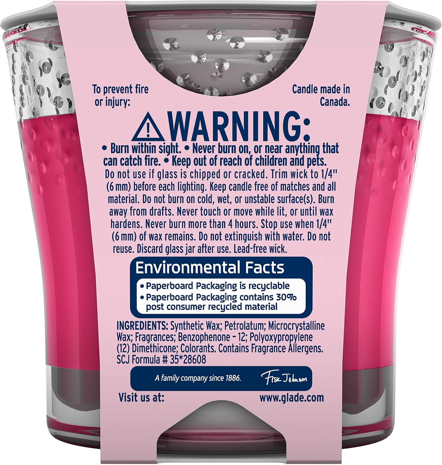 Glade Candle Jar, Air Freshener, Radiant Berries, 3.4 Oz: Health & Personal Care