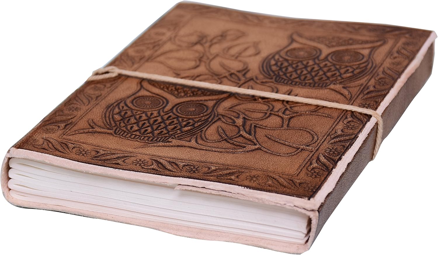 Purpledip Leather Diary/Journal/Notebook 'Guardian Owls' With Naturally Treated Paper; Corporate Gift Or Personal Memoir (10763)