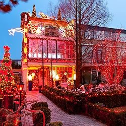 JMEXSUSS 2 Pack Red Solar Christmas Lights, Total