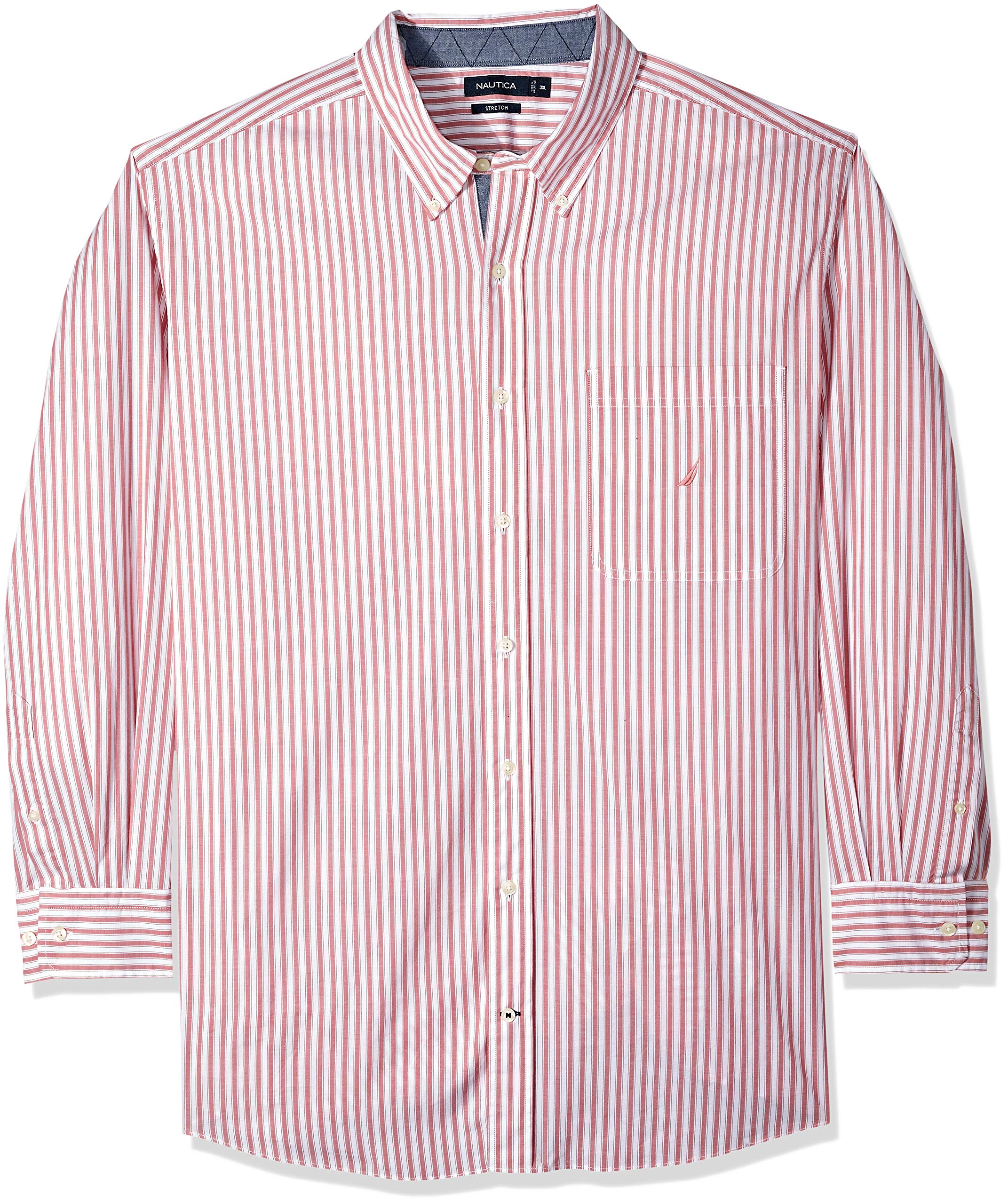 Nautica Men's Big and Tall Classic Fit Long Sleeve Vertical Stripe