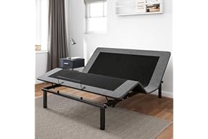 GOLDORO Queen Size Adjustable Bed Frame, Electric Bed Base, Wireless Remote Control, Whisper Quiet Durable Motor, Independent Head and Foot Incline, Fabric Covered
