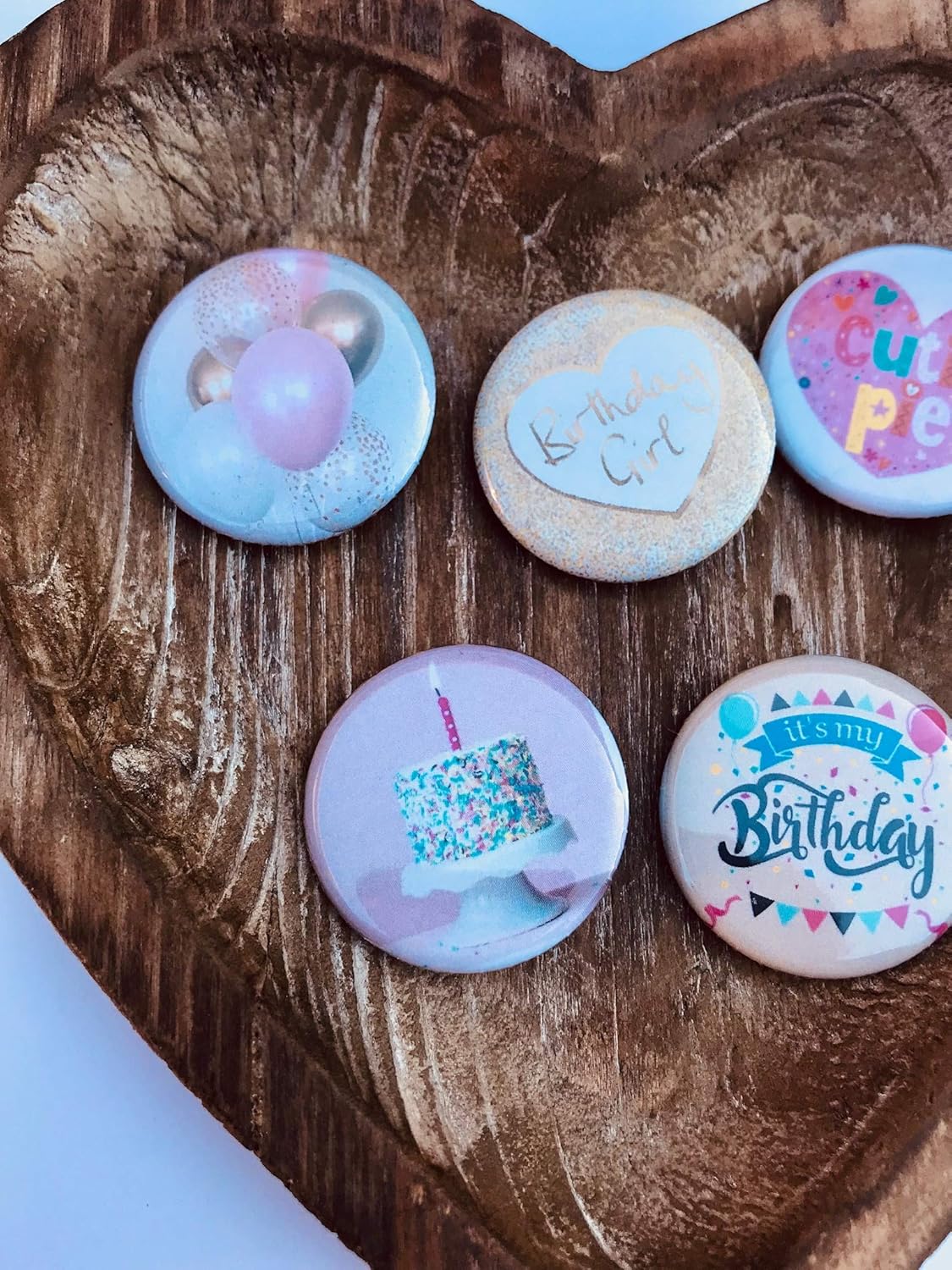 5 piece Happy Birthday Backpack pins buttons 1.25 Inch PinBack Buttons Girls birthday buttons for backpack or clothes Birthday Present for girls backpack pins: Clothing