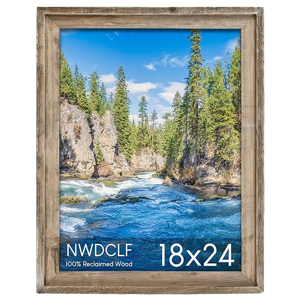 NWDCLF RUSTIC 18X24 PICTURE FRAME, RECLAIMED BARNWOOD PHOTO...
