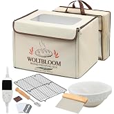 Bread Proofing Box Sour Dough Proofing Box for Sourdough Bread Proofer Warming Box Proofing Oven Yogurt Maker with - 9 Inch Proofer Basket, Lame, Scraper, Metal Rack - Temperature 68-131℉ 99 H Timer
