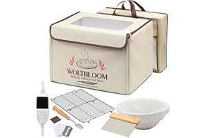 Pizza Dough Proofing Box Bread Proofing Box Foldable Pizza Bread Proofer Yogurt Maker with Sourdough Making Kit - 9 Inch Proo
