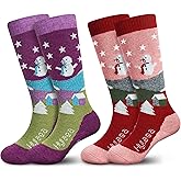 Hylaea Merino Wool Ski Socks Kids, Knee-high Warm Thermal Snowboard Skating Socks for Boys Girls Toddler