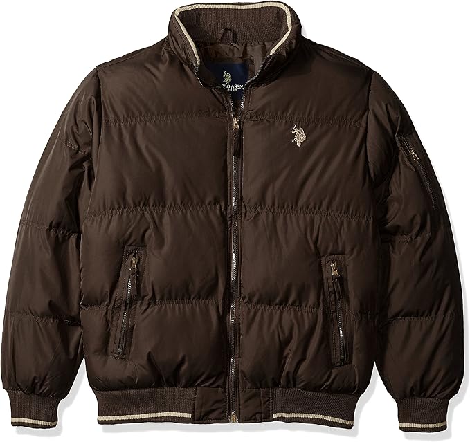 U.S. Polo Assn. Men's Classic Puffer Jacket - Small - Dark Brown at Amazon Menâs Clothing store