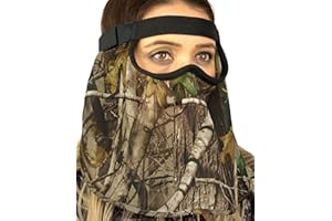 DOWN UNDER OUTDOORS Premium Camo Hunting Face Mask in Lightweight Breathable Sheer Mesh, Adjustable for Men, Women and Kids