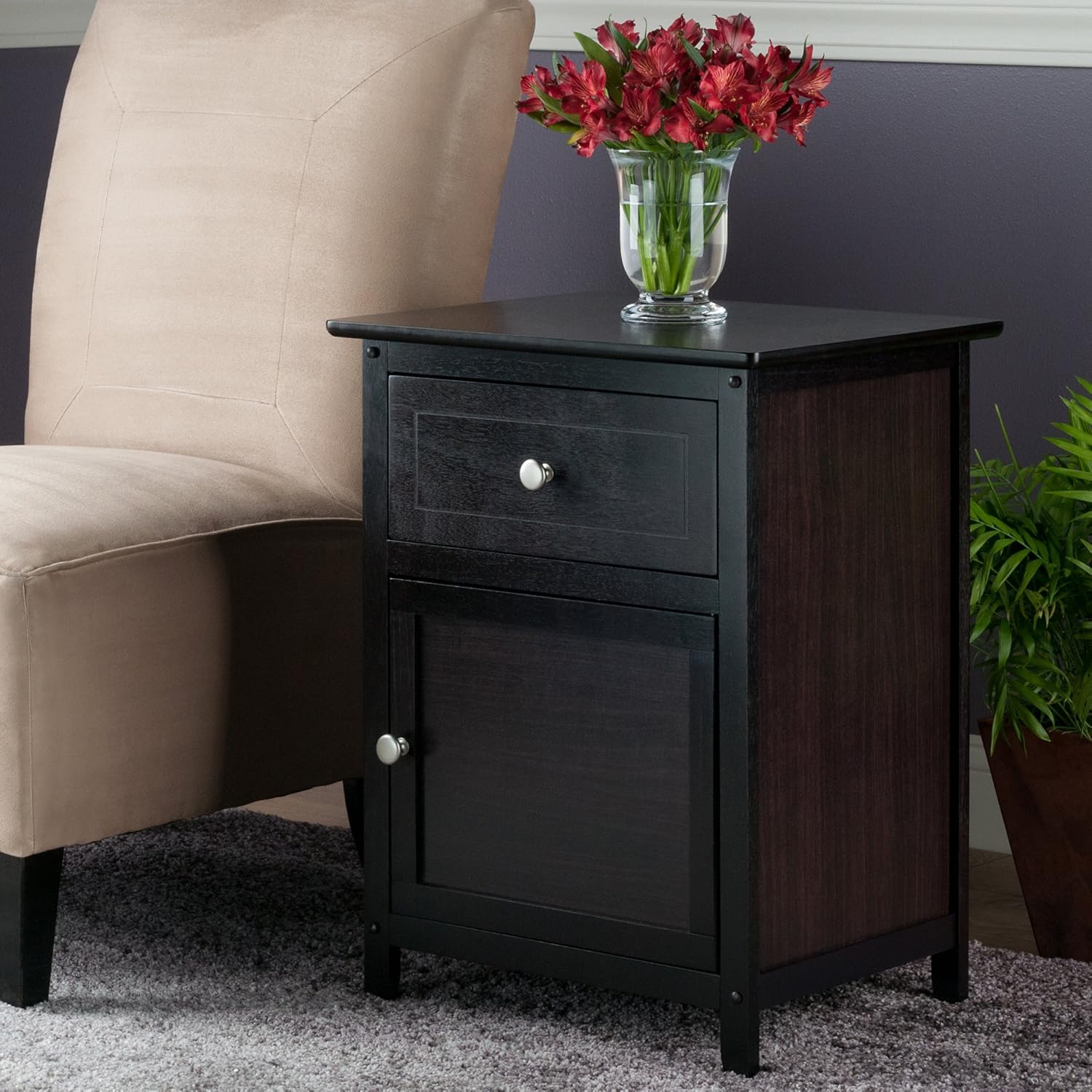 Winsome Eugene Accent Table, 18.9 inches, Espresso: Furniture & Decor