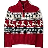 The Children's Place Boys Long Sleeve Quarter Zip Pullover Sweater