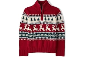 The Children's Place Boys Long Sleeve Quarter Zip Pullover Sweater