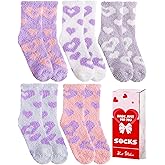 MOGGEI Women Fuzzy Fluffy Socks Thick Warm Winter Soft Cozy Plush Fleece Sleep Socks 5 Pairs