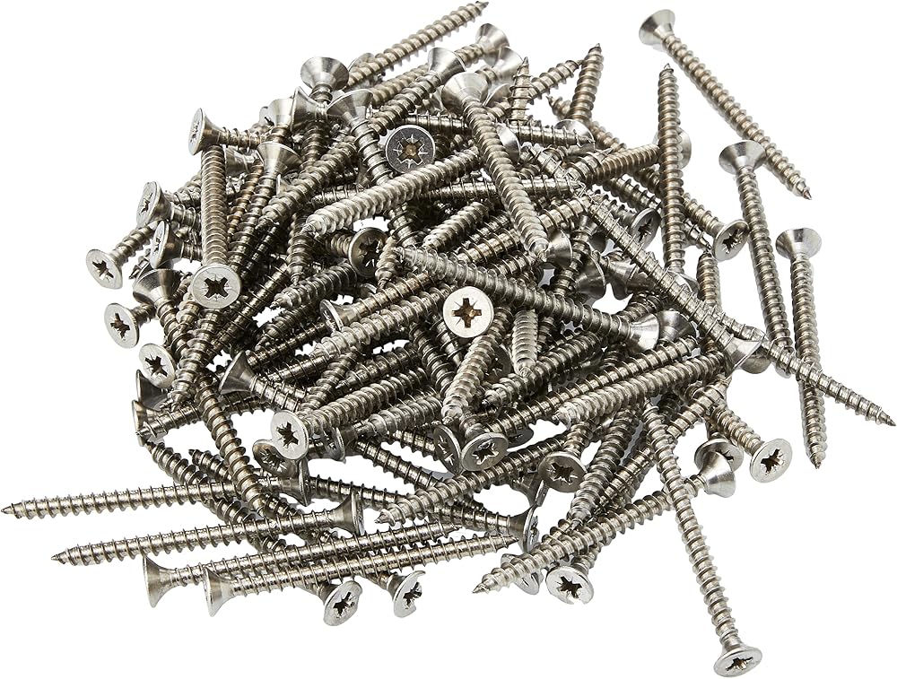 ForgeFix 5.0 x 60mm Single Thread Screws A2 Stainless Steel Box 100