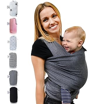Fastique Kids® Babytragetuch - elastisches Tragetuch für Früh- und Neugeborene Kleinkinder - inkl. Baby Wrap Carrier Anleitun