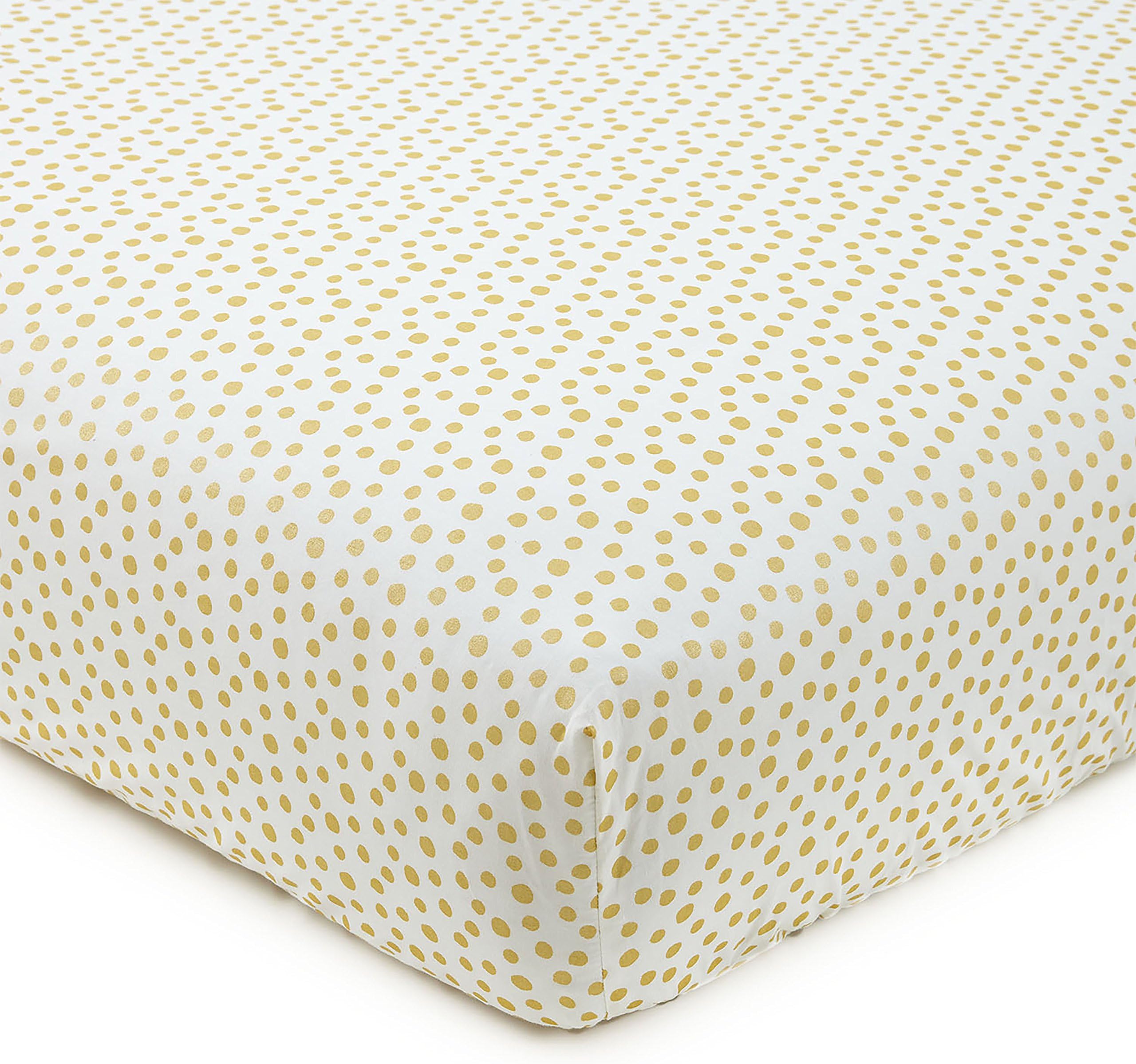 Levtex Home Baby Charlotte Collection Print Fitted Crib Sheet, Gold