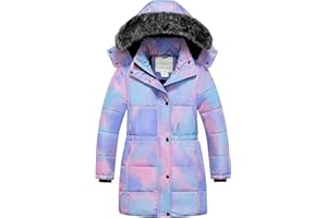 Chrisuno Girl's Long Parka Warm Winter Coat Water Resistant Quilted Puffer Jacket Snow Outwear