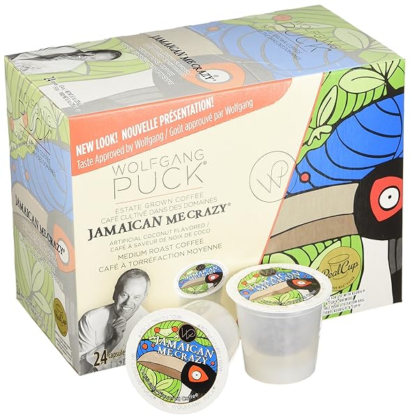WOLFGANG PUCK COFFEE JAMAICAN ME CRAZY FLAVORED COFFEE SINGLE SERVE CUPS FOR KEURIG, 24 COUNT (060731740002)