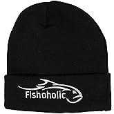 Fishoholic Fishing Beanie - Watch Skull Cap - Stocking Hat - Embroidered Logo - Fishaholic Great Gift for Men Father