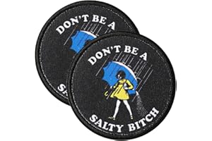 XMJY Don't Be A Salty Bitch Patch - 2 Pcs Morale Patches with Hook Fastener Backing, Funny Quote Patch for Hats, Backpacks, Vests, Jackets, Jeans