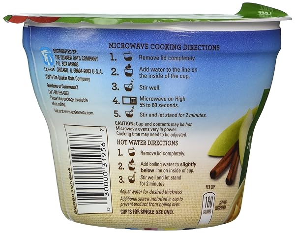 QUAKER INSTANT OATMEAL APPLES & CINNAMON 1.51-OUNCE CUPS (PACK OF 24)