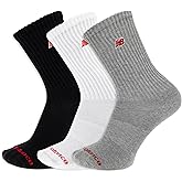 New Balance unisex-adults Men's and Women's Organic Cotton Crew Socks - 3 Pairs - Arch Support