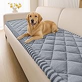 Smiry Fuzzy Couch Cover for Dogs, Non Slip Washable Pet Sofa Cover, Scratch Proof Hair Resistant Plush Sofa Slipcover, Pet Friendly Couch Cushion Protector for Cat, Grey, 27.6" x 59"