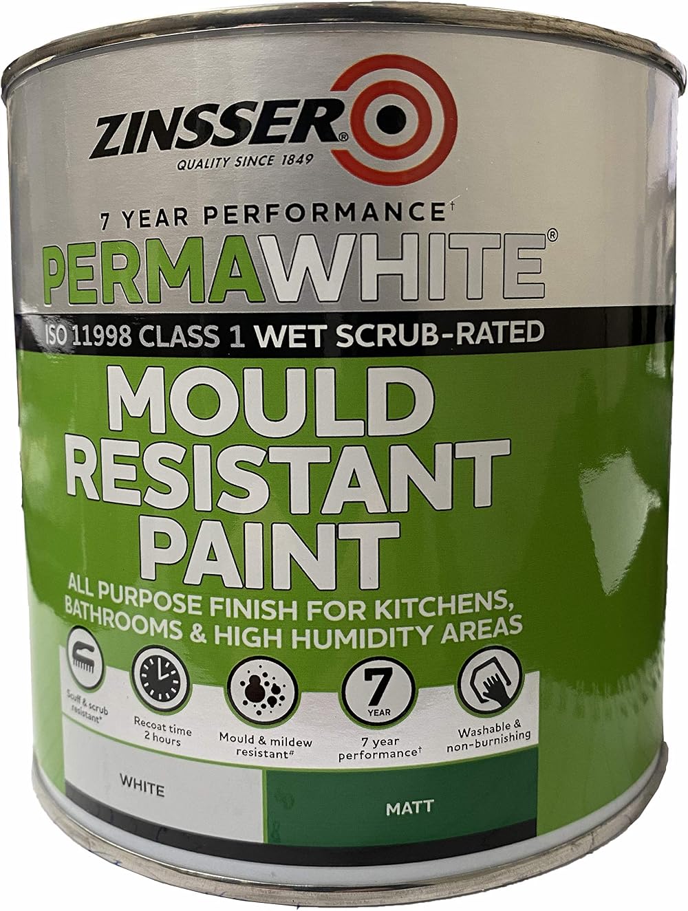 Kebonds Zinsser Perma White Self-Priming Interior Paint Matt White 1L