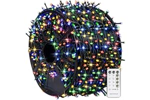 TW SHINE 1000 LED Christmas Lights, 328FT Christmas Tree Lights Outdoor Plug in with 8 Modes, Remote Waterproof Xmas String Lights Indoor Decorations for House Yard Decor, Multi-Colored