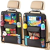 Helteko Car Seat Organizer, Ultra Version Kids Backseat Car Organizers and Storage, Waterproof Back Seat Protector Kick Mats 