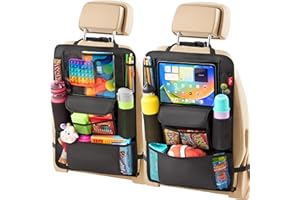 Helteko Car Seat Organizer, Ultra Version Kids Backseat Car Organizers and Storage, Waterproof Back Seat Protector Kick Mats 