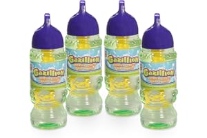 Gazillion Bubbles 10 oz. 4-Pack + 4 Multi Bubble Wands, Non-Toxic, Long-Lasting Bubbles, Great for Kids Parties, Ages 3+