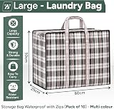 Zuvo Moving Bags with Zip (10 Pack) Large 60x50x25cm Waterproof view 2